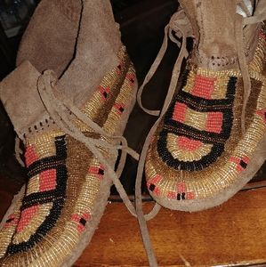 Size 7 hand beaded moccasins